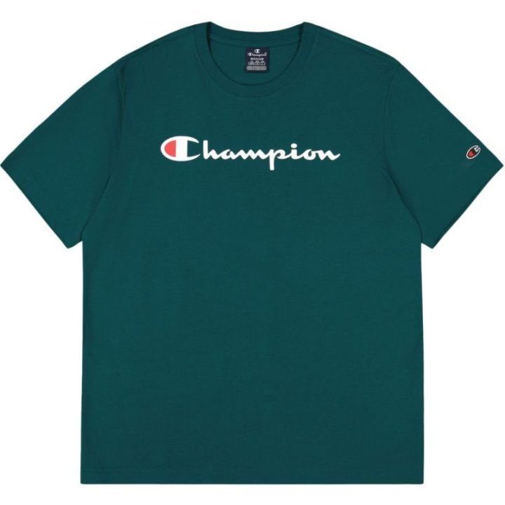 Vyriški marškinėliai su dideliu logotipu Champion SS Tee, žali