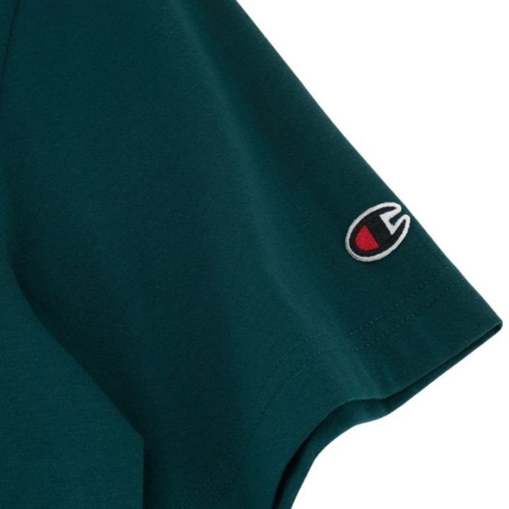Vyriški marškinėliai su dideliu logotipu Champion SS Tee, žali