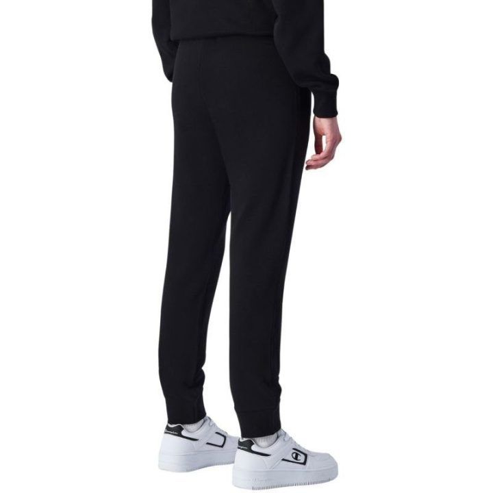 Moteriškos medvilninės sportinės kelnės Champion Rib Cuff, juodos