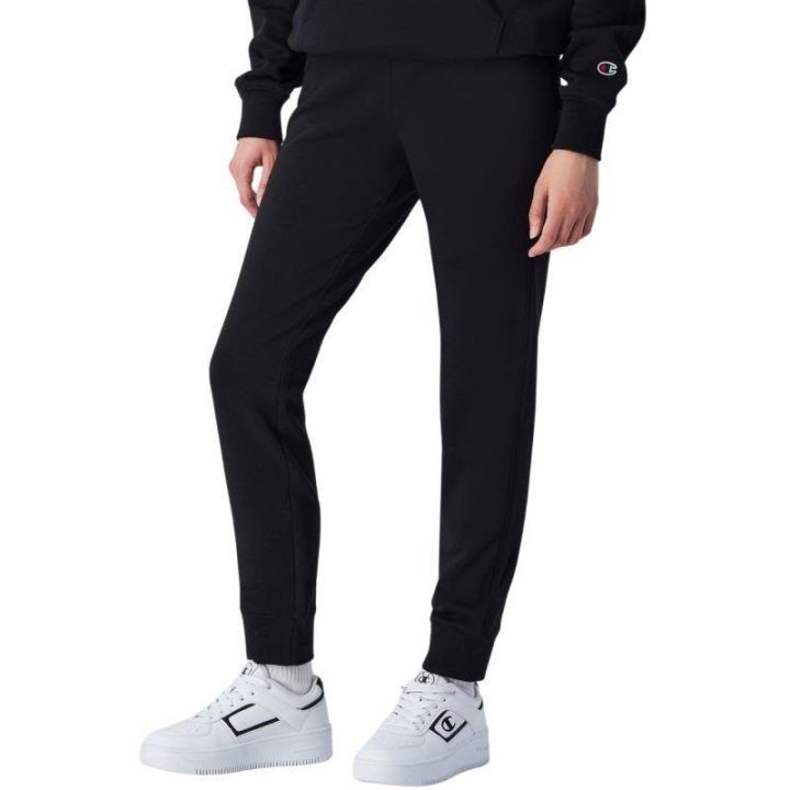 Moteriškos medvilninės sportinės kelnės Champion Rib Cuff, juodos