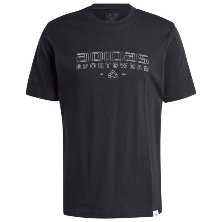 Vyriški medvilniniai marškinėliai adidas Tech Linear Graphic, juodi
