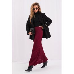 Moteriškas nėriniuotas midi sijonas Italy Moda, raudonas