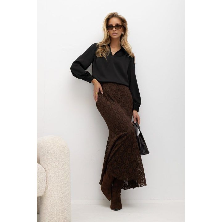 Moteriškas midi sijonas Italy Moda, rudas