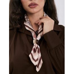 Moteriški medvilniniai marškiniai su apykakle Italy Moda, tamsiai rudi