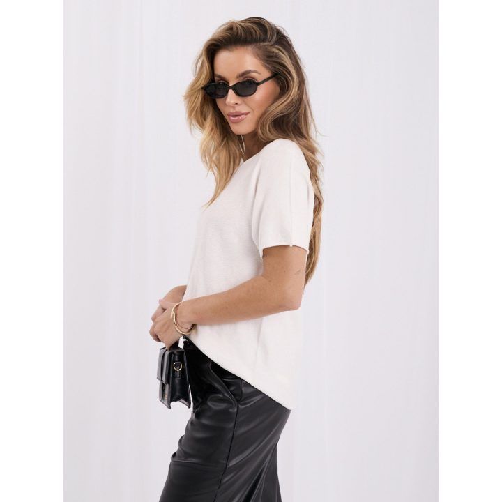 Moteriškas dvipusis viskozės megztinis Italy Moda, kreminis