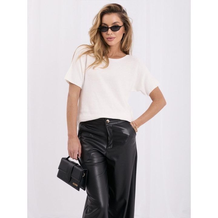 Moteriškas dvipusis viskozės megztinis Italy Moda, kreminis