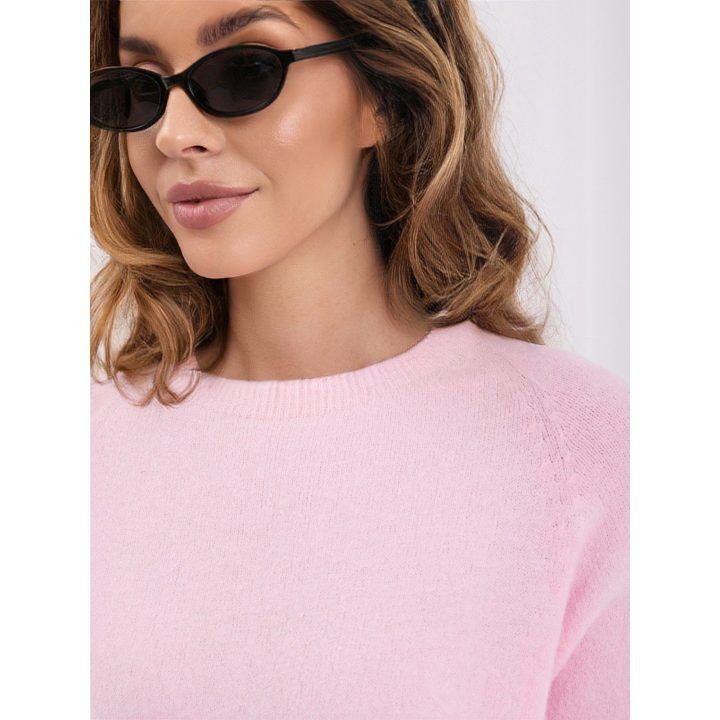 Moteriškas megztinis su alpakų vilna Italy Moda, šviesiai rožinis