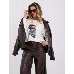 Moteriškas džemperis su meškiuko motyvu Italy Moda, kreminis