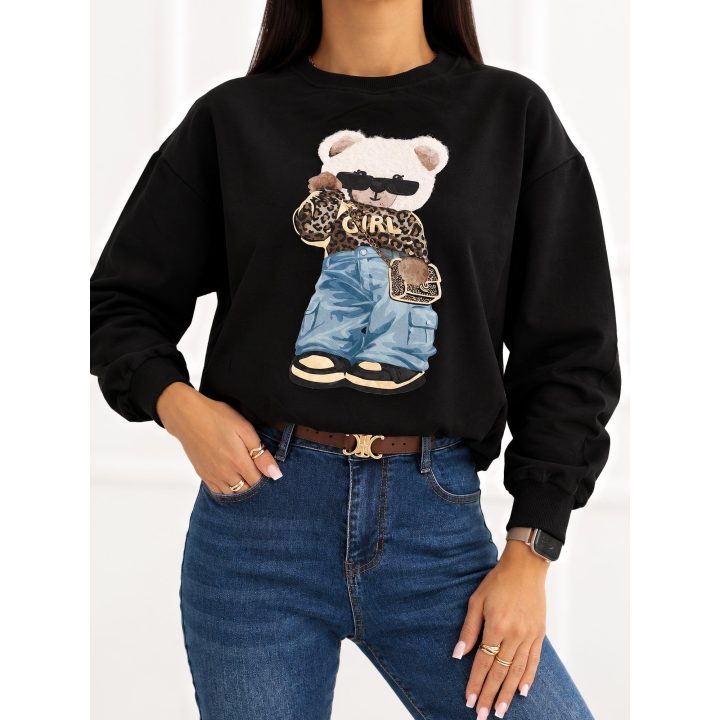 Moteriškas džemperis Italy Moda, 55–59 cm ilgio, juodas