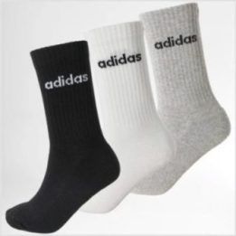 Uniseks kojinių rinkinys adidas Linear Crew, 3 poros, įvairiaspalvis