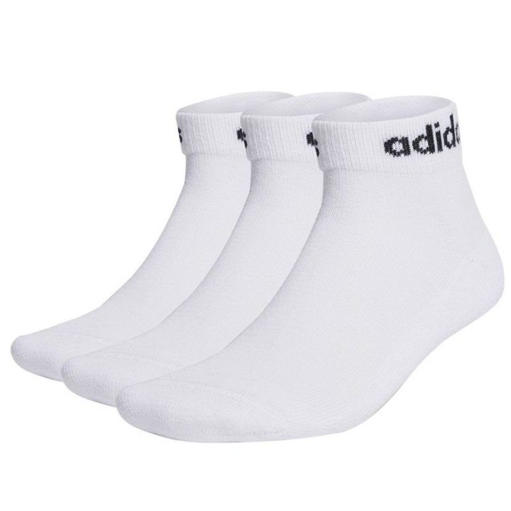 Uniseks paminkštintų kojinių rinkinys adidas Linear, 3 poros, baltos