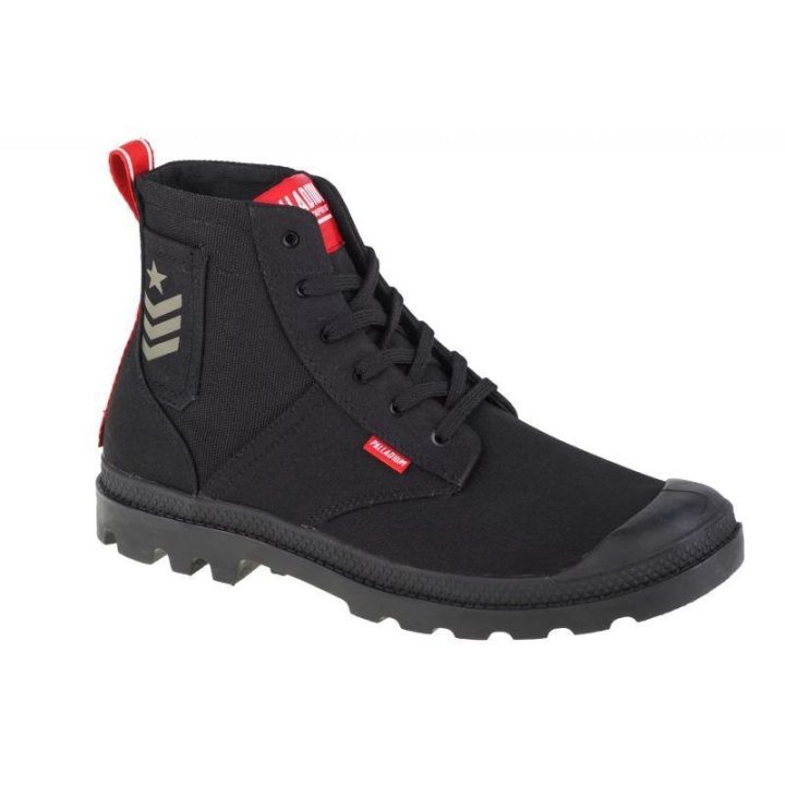 Uniseks sportbačiai aukštu auliuku Palladium Pampa Hi Army, juodi