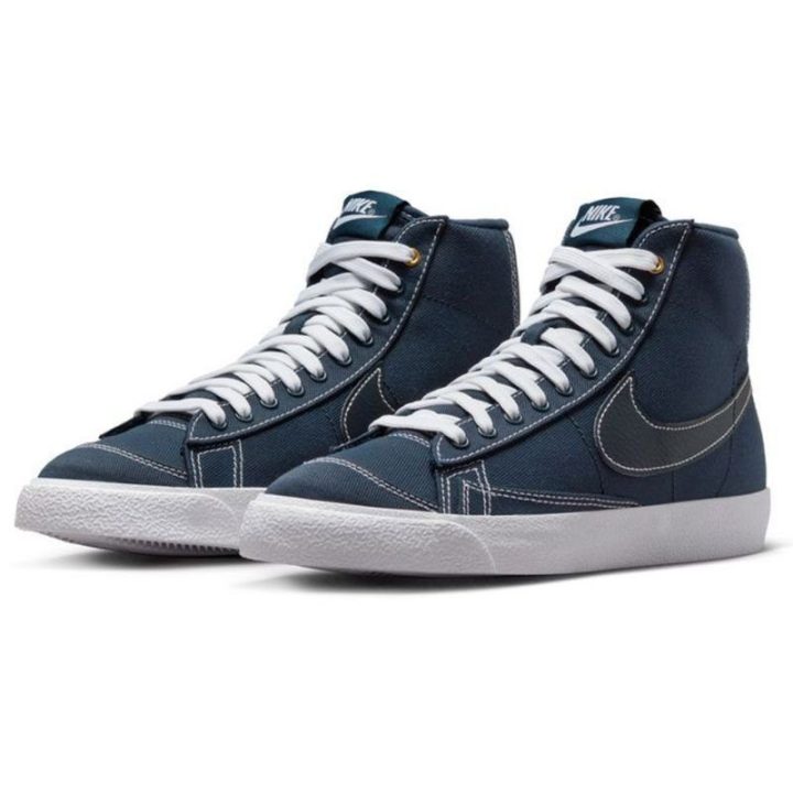Vyriški aukšti sportbačiai Nike Blazer Mid '77 Canvas, tamsiai mėlyni