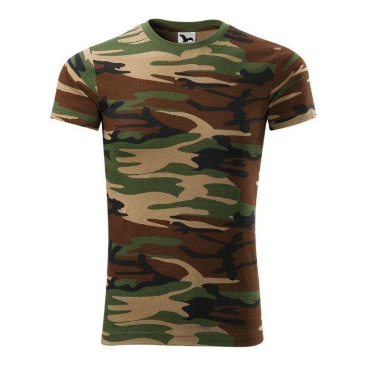 Vyriški marškinėliai su kamufliažo raštu Malfini Camouflage, rudi