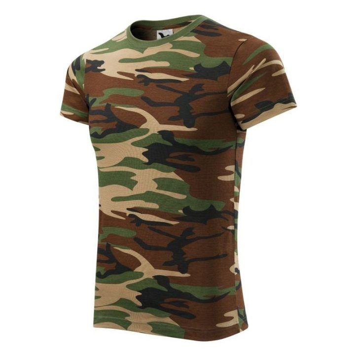 Vyriški marškinėliai su kamufliažo raštu Malfini Camouflage, rudi