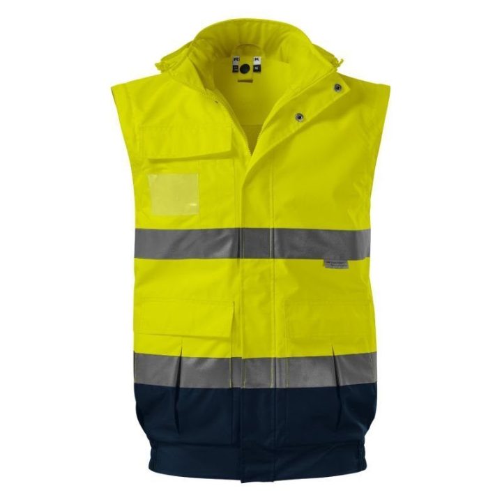 Vyriška signalinė striukė 4 viename Rimeck HV Guard, geltona
