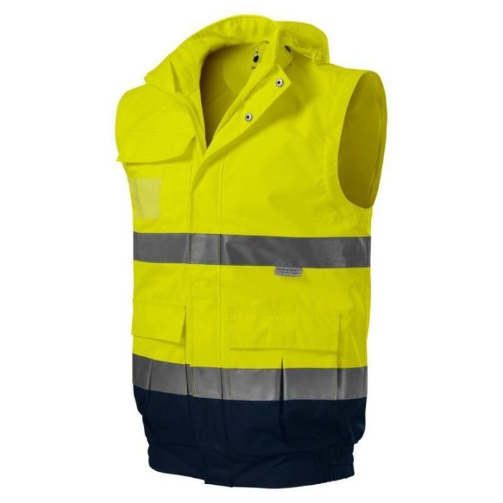 Vyriška signalinė striukė 4 viename Rimeck HV Guard, geltona