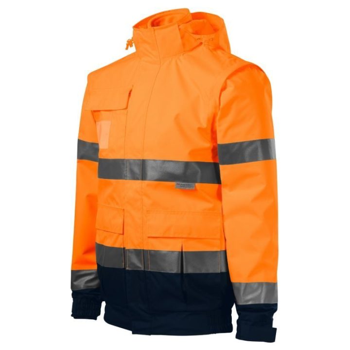 Vyriška 4 viename striukė Rimeck HV Guard, fluorescencinė oranžinė