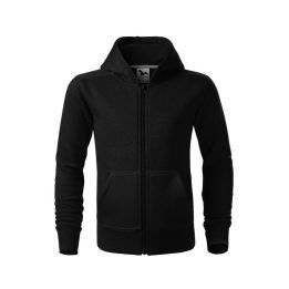 Vaikiškas džemperis su gobtuvu Malfini Trendy Zipper, juodas