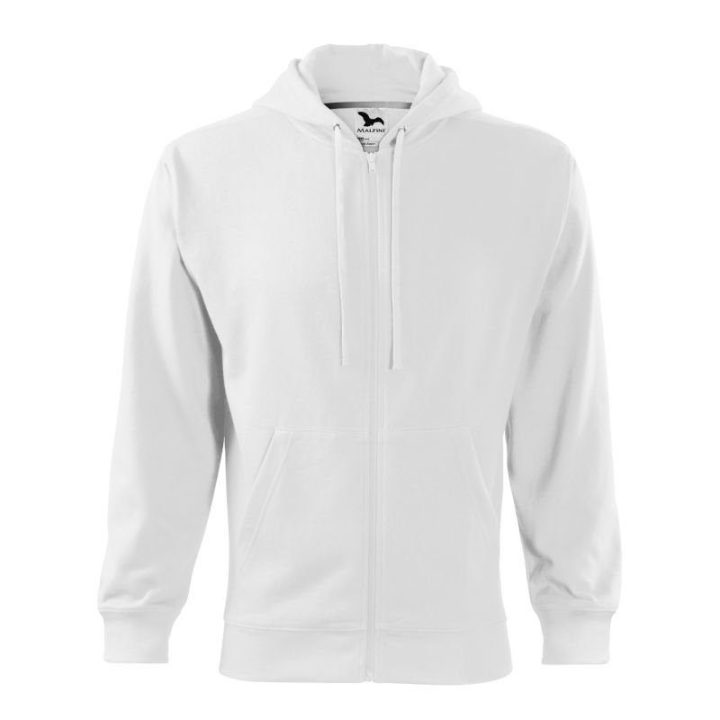 Vyriškas džemperis su gobtuvu Malfini Trendy Zipper, baltas