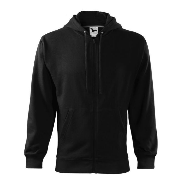 Vyriškas džemperis su gobtuvu Malfini Trendy Zipper, juodas
