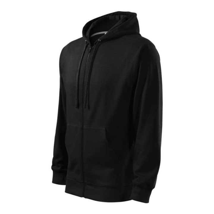 Vyriškas džemperis su gobtuvu Malfini Trendy Zipper, juodas