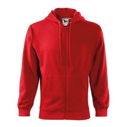 Vyriškas džemperis su gobtuvu Malfini Trendy Zipper, raudonas