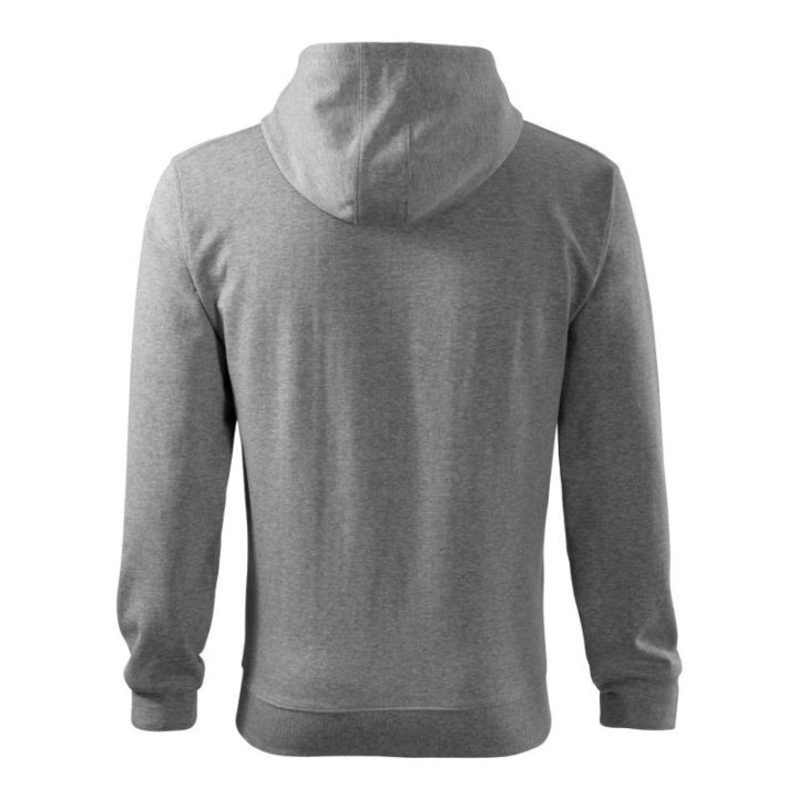 Vyriškas džemperis su gobtuvu Malfini Trendy Zipper, pilkas melanžinis