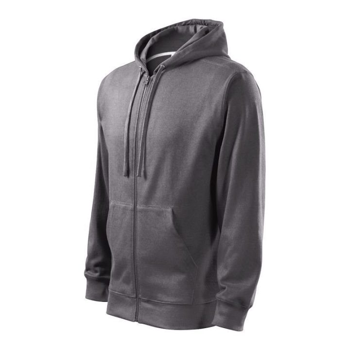 Vyriškas medvilninis džemperis Malfini Trendy Zipper, plieno
