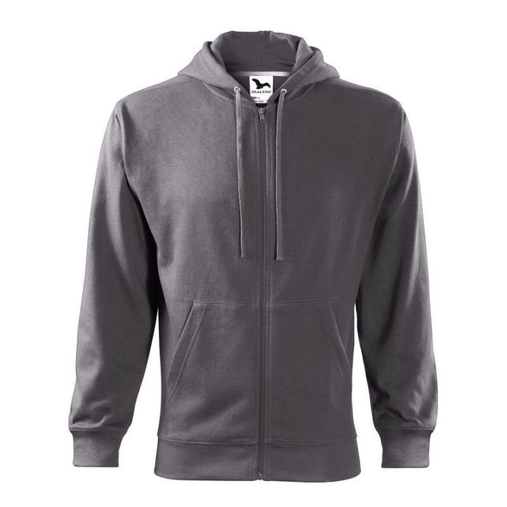Vyriškas medvilninis džemperis Malfini Trendy Zipper, plieno