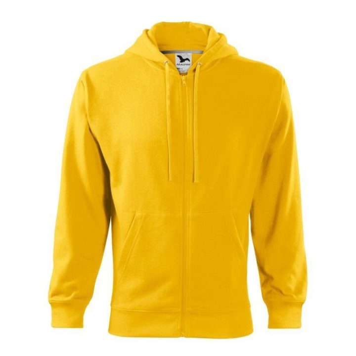 Vyriškas medvilninis džemperis Malfini Trendy Zipper, geltonas