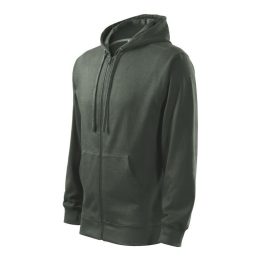 Vyriškas džemperis su gobtuvu Malfini Trendy Zipper, tamsiai žalias