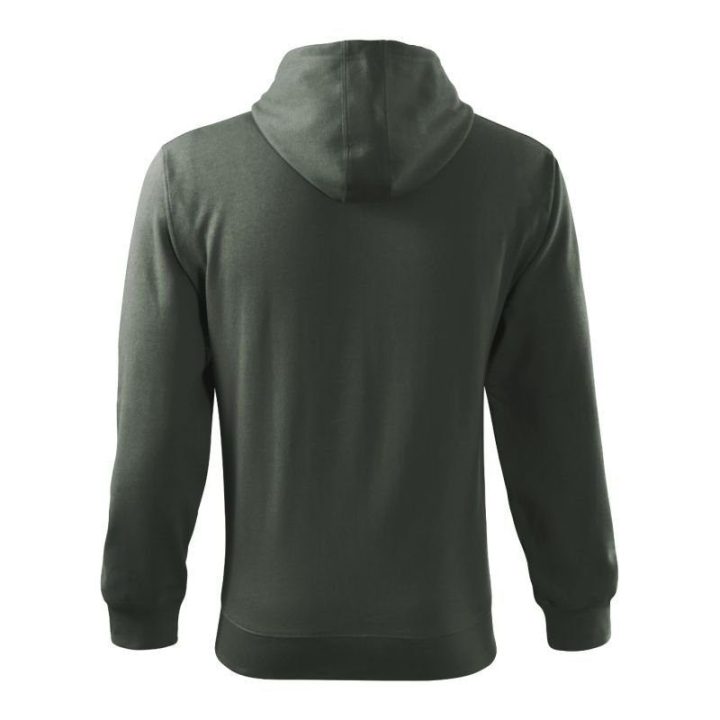 Vyriškas džemperis su gobtuvu Malfini Trendy Zipper, tamsiai žalias