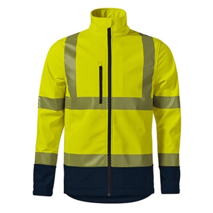 Vyriška fluorescencinė softshell striukė Rimeck HV Drop, geltona