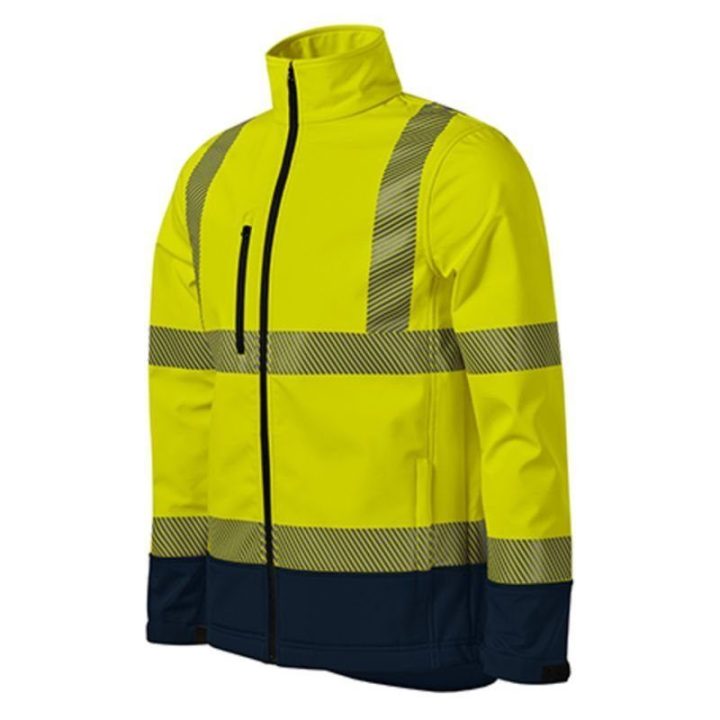 Vyriška fluorescencinė softshell striukė Rimeck HV Drop, geltona