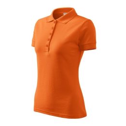Moteriški medvilniniai polo marškinėliai Rimeck, oranžiniai