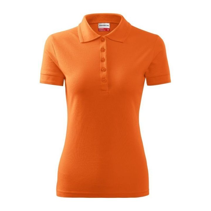Moteriški medvilniniai polo marškinėliai Rimeck, oranžiniai