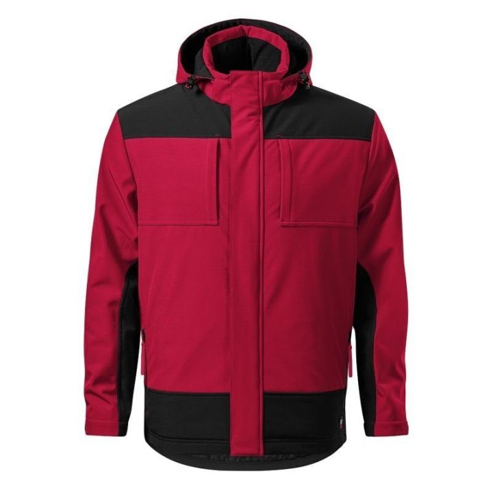 Vyriška softshell striukė su gobtuvu Rimeck Vertex, raudona