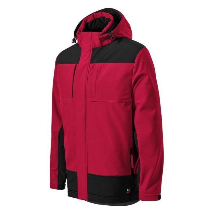 Vyriška softshell striukė su gobtuvu Rimeck Vertex, raudona