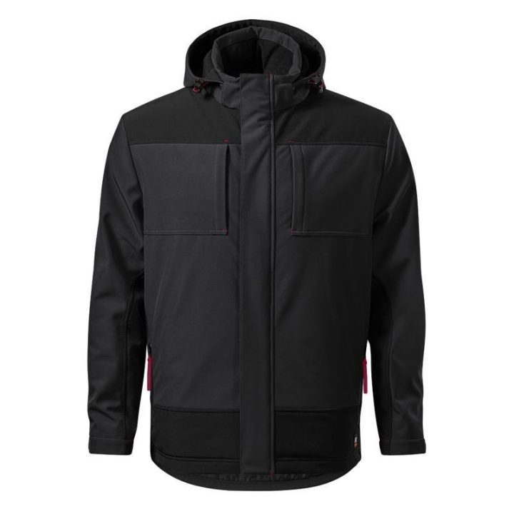 Vyriška softshell striukė su gobtuvu Rimeck Vertex, tamsiai pilka