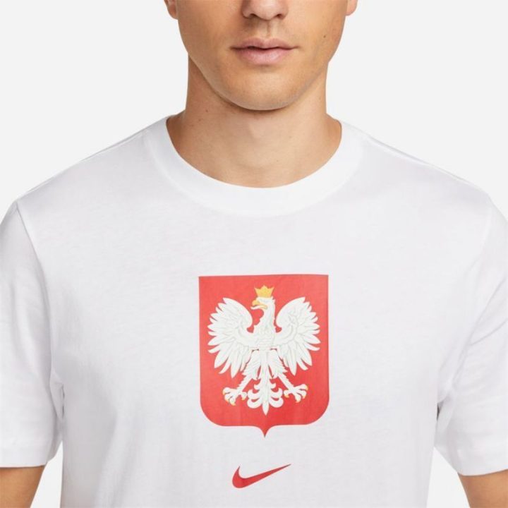 Vyriški marškinėliai su Lenkijos herbu Nike Polska Crest, balti