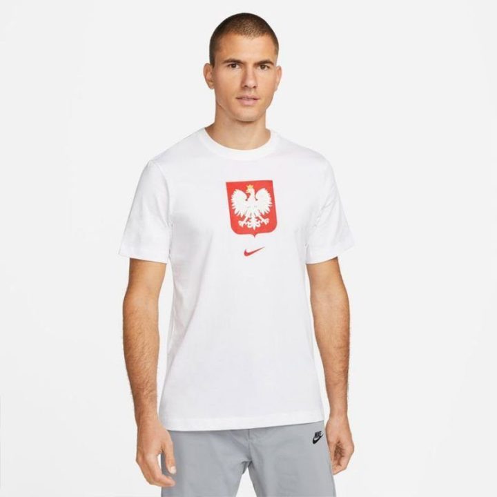 Vyriški marškinėliai su Lenkijos herbu Nike Polska Crest, balti