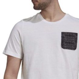 Vyriški tiesaus kirpimo marškinėliai adidas TX Pocket Tee, balti