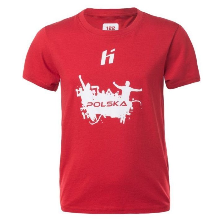 Vaikiški medvilniniai marškinėliai Huari Poland Fan, raudoni