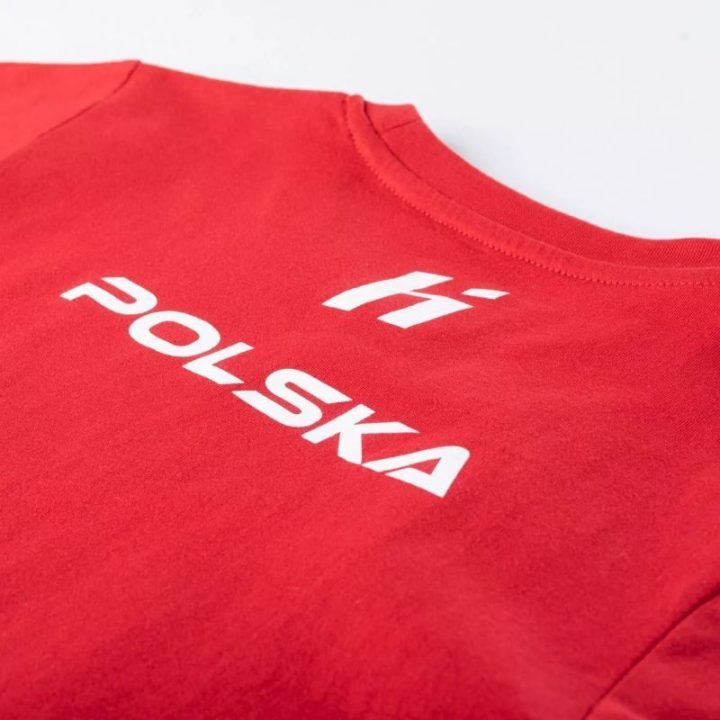 Vaikiški medvilniniai marškinėliai Huari Poland Fan, raudoni