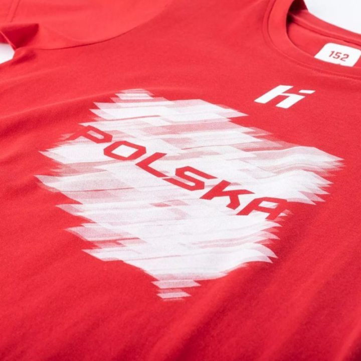 Vaikiški marškinėliai trumpomis rankovėmis Huari Poland Fan, raudoni