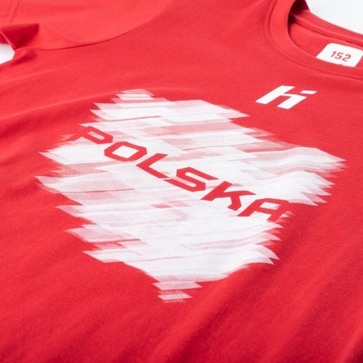 Vaikiški marškinėliai trumpomis rankovėmis Huari Poland Fan, raudoni