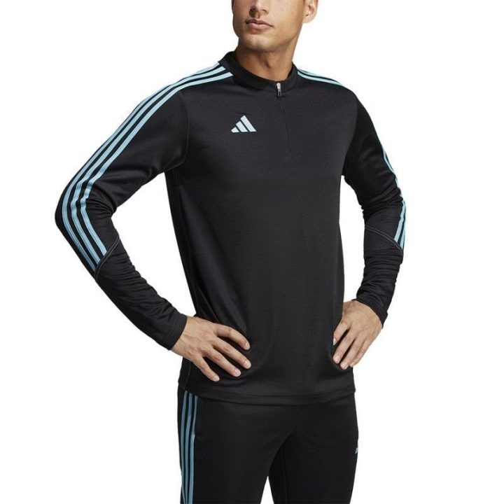 Vyriškas džemperis su pusiniu užtrauktuku adidas Tiro 23 Club, juodas