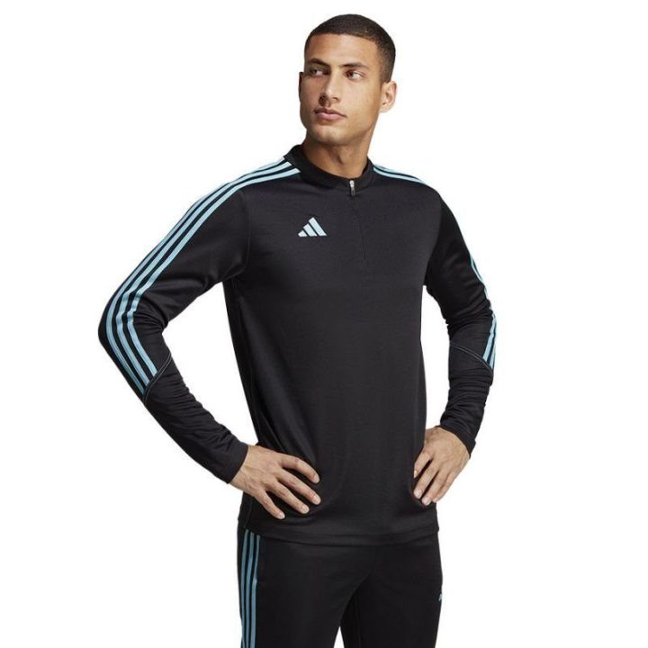 Vyriškas džemperis su pusiniu užtrauktuku adidas Tiro 23 Club, juodas