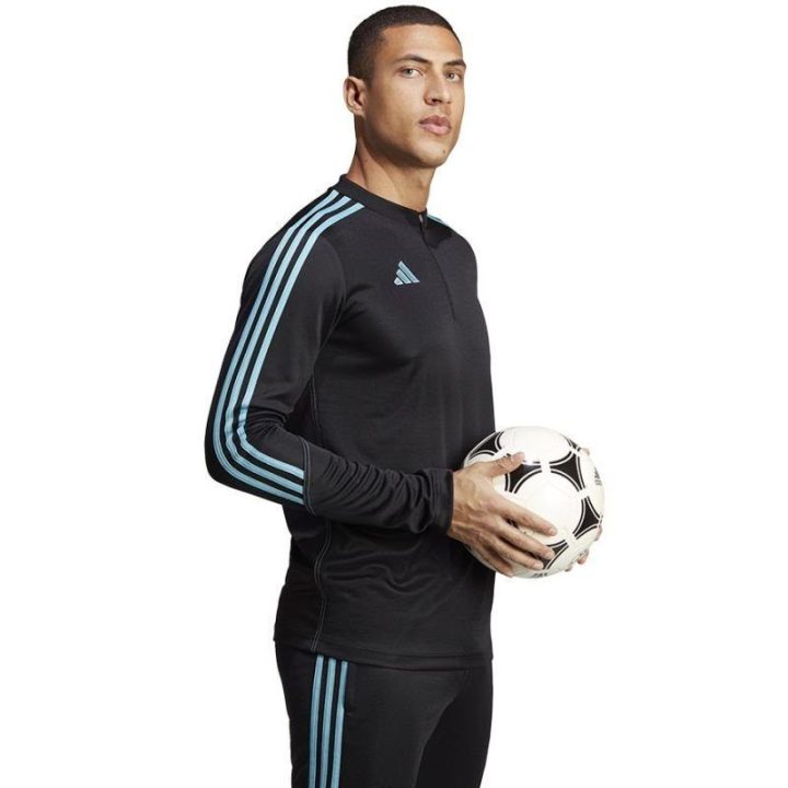 Vyriškas džemperis su pusiniu užtrauktuku adidas Tiro 23 Club, juodas